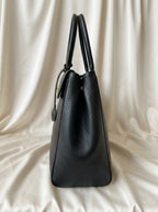Chanel Large Tote Bag | Black Grained Leather with Gold CC Charm & Tassel –| LisaLuxuryHub
