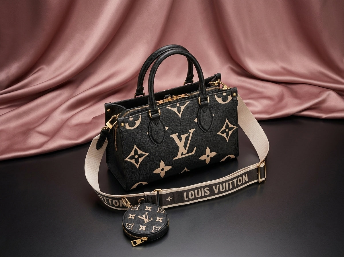 LOUIS VUITTON Bicolor Leather Satchel Bag