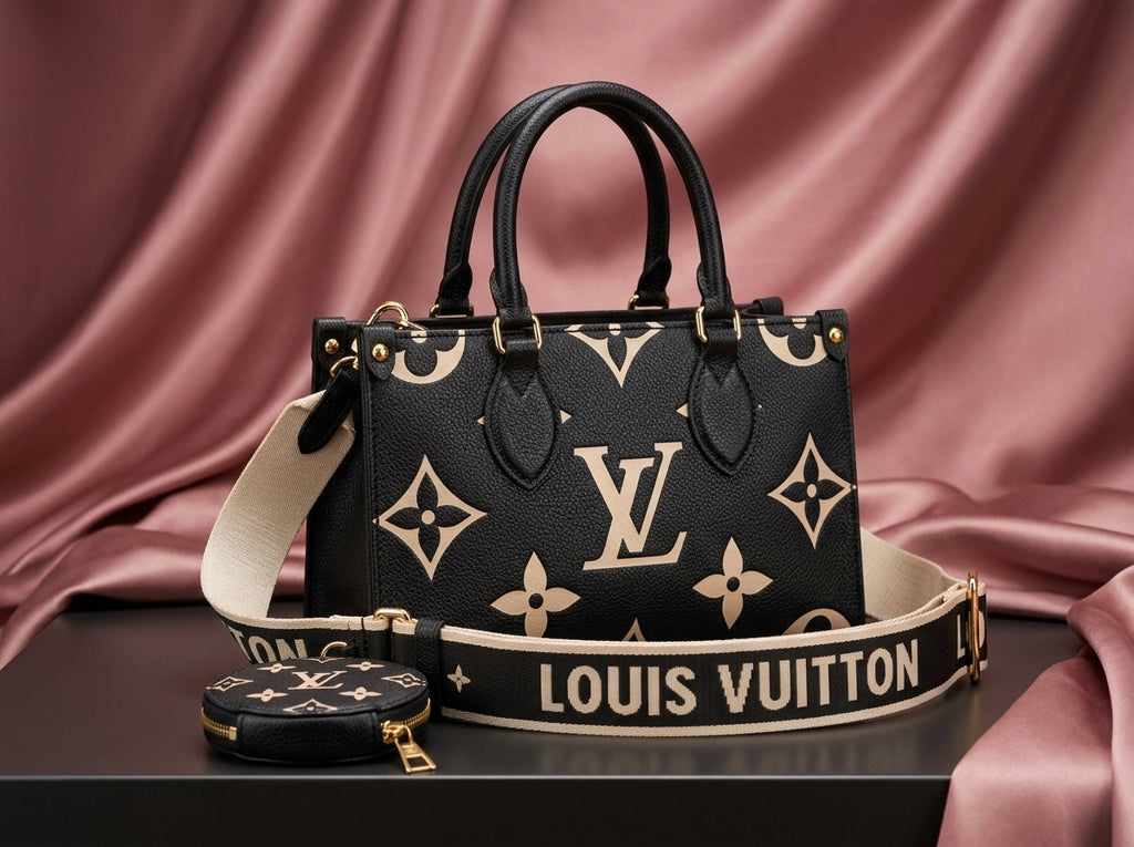LOUIS VUITTON Bicolor Leather Satchel Bag