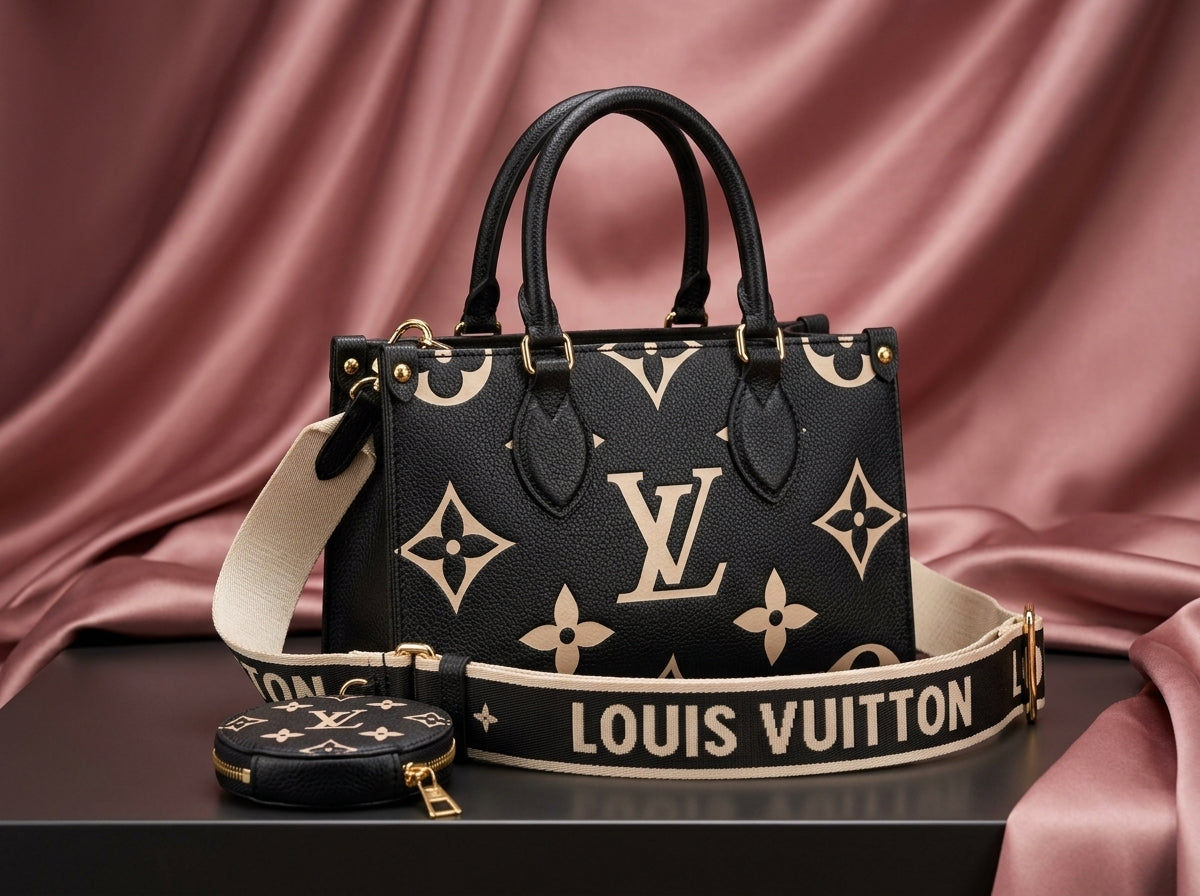 LOUIS VUITTON Bicolor Leather Satchel Bag