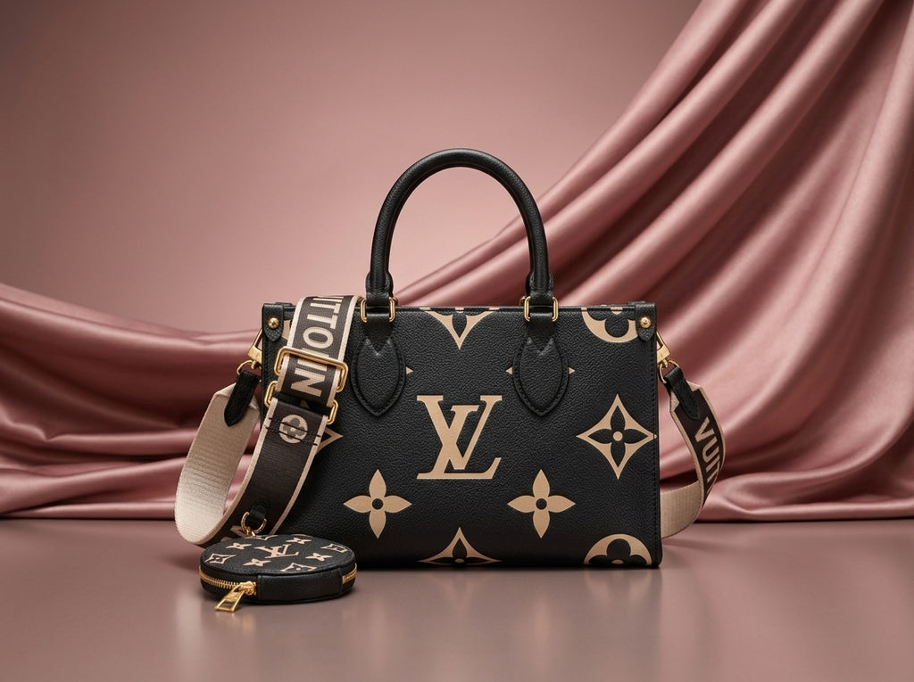 LOUIS VUITTON Bicolor Leather Satchel Bag