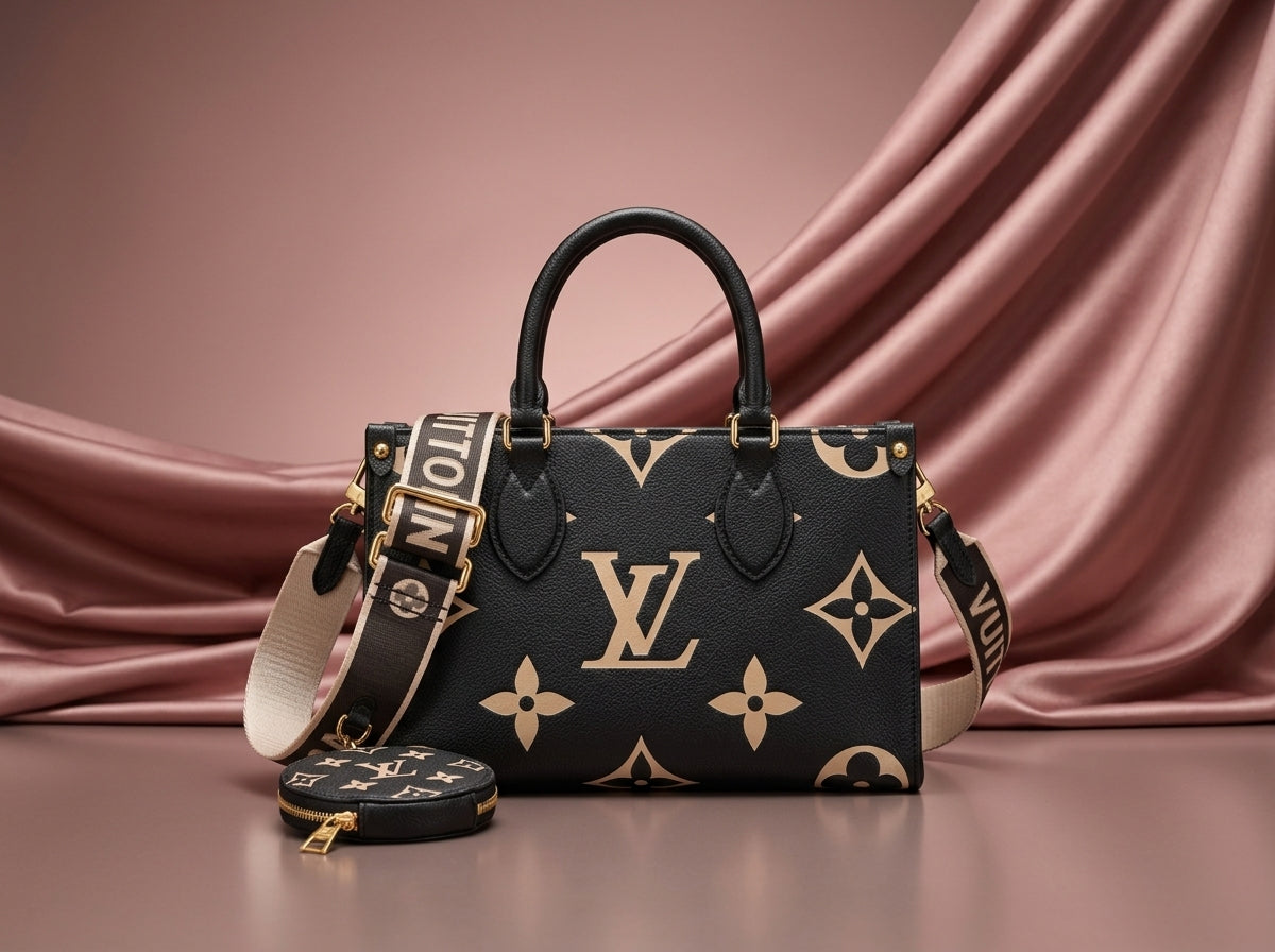 LOUIS VUITTON Bicolor Leather Satchel Bag