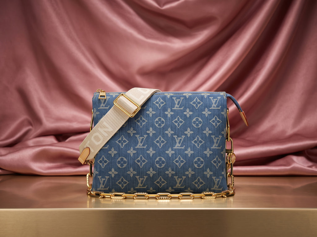 LOUIS VUITTON Blue Denim Shoulder Bag