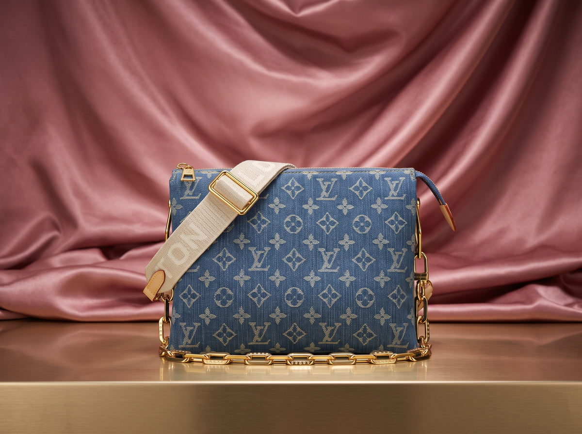 LOUIS VUITTON Blue Denim Shoulder Bag