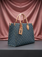 LOUIS VUITTON Luxury  Denim Tote Bag