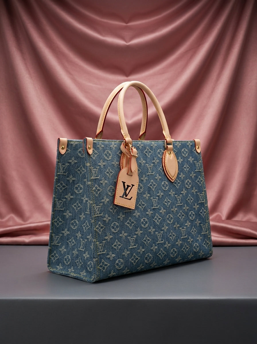 LOUIS VUITTON Luxury  Denim Tote Bag