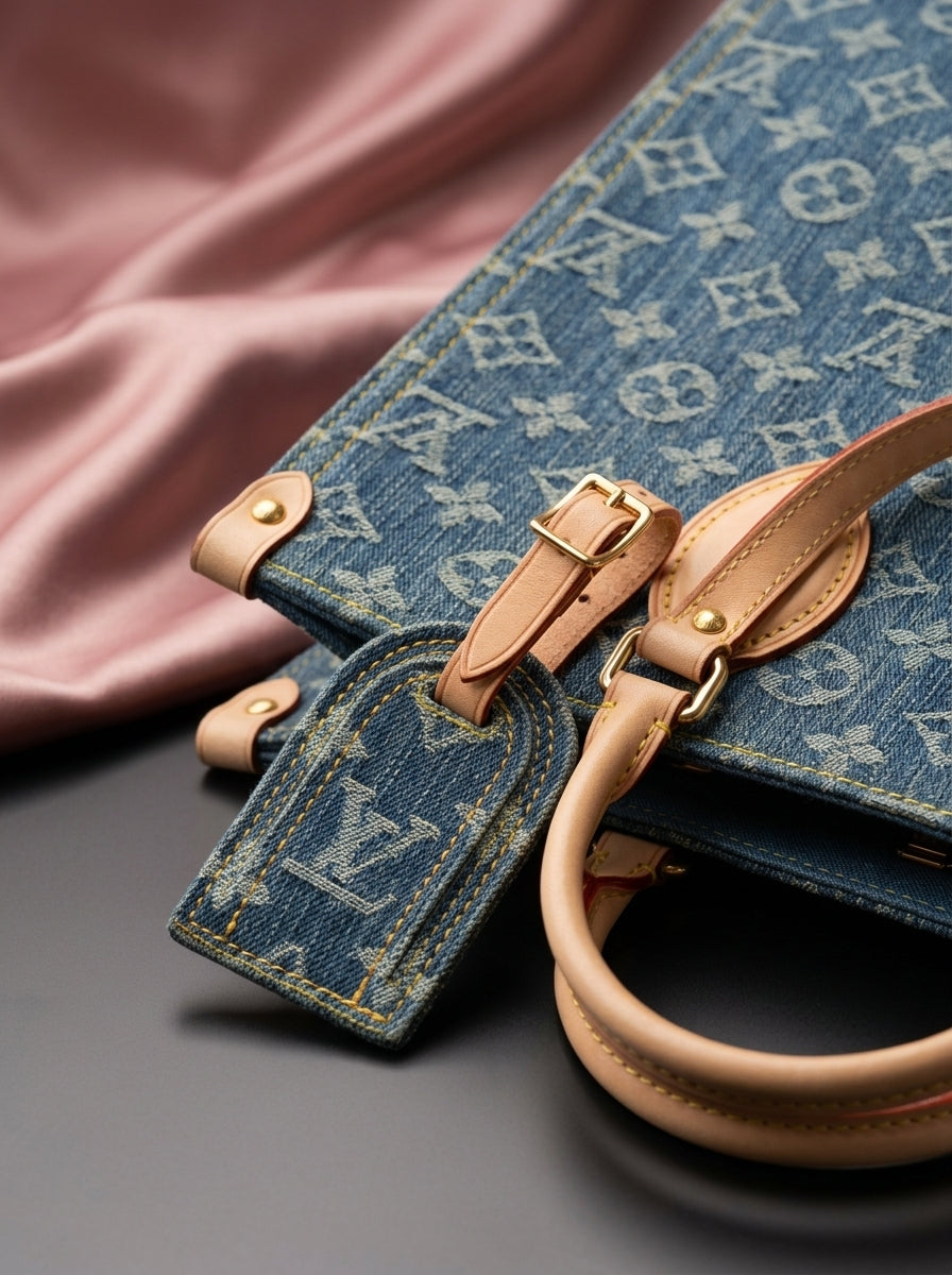 LOUIS VUITTON Luxury  Denim Tote Bag