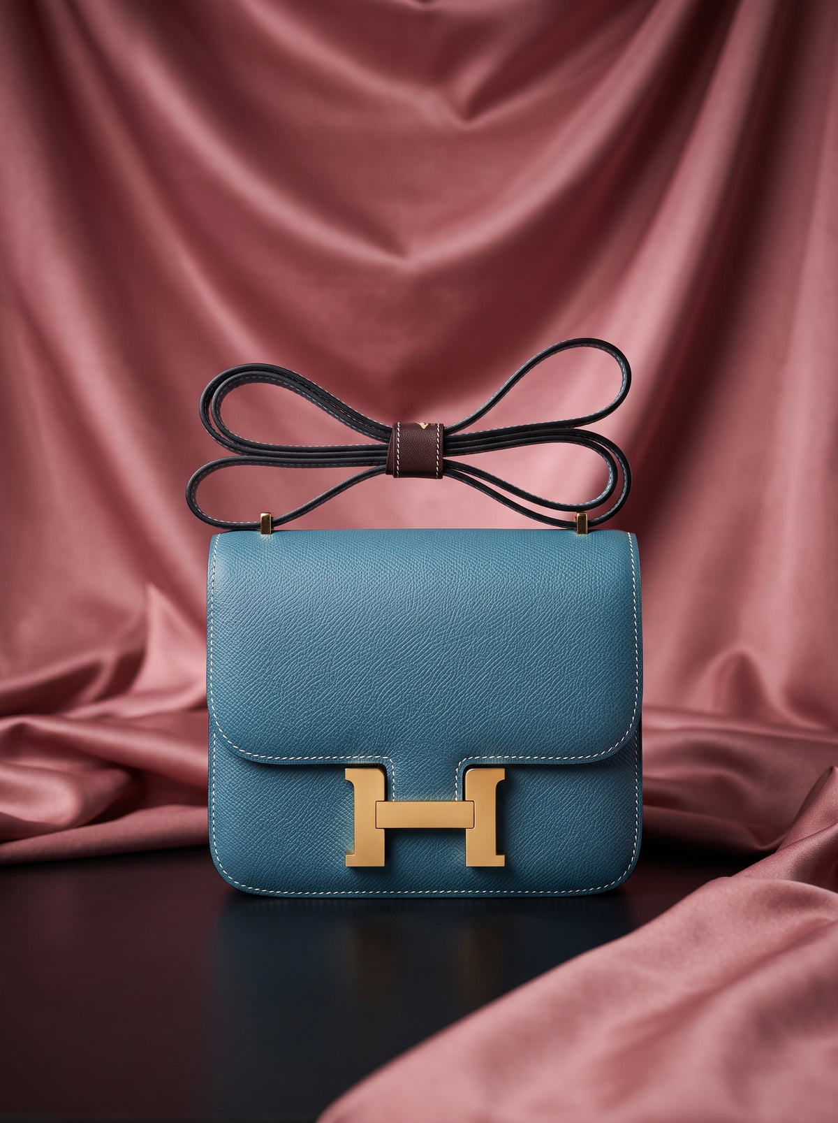 Hermès Constance 18 Bleu Orage Epsom Leather Bag