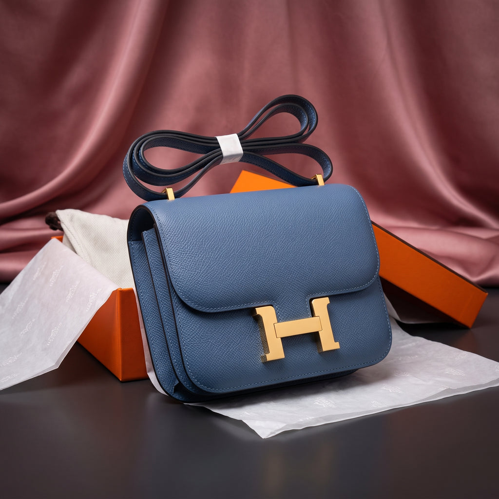 Hermès Constance 18 Blue Jean Epsom Leather Bag