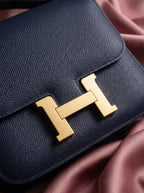 Hermès Constance 18 Bleu Nuit Epsom Leather Bag