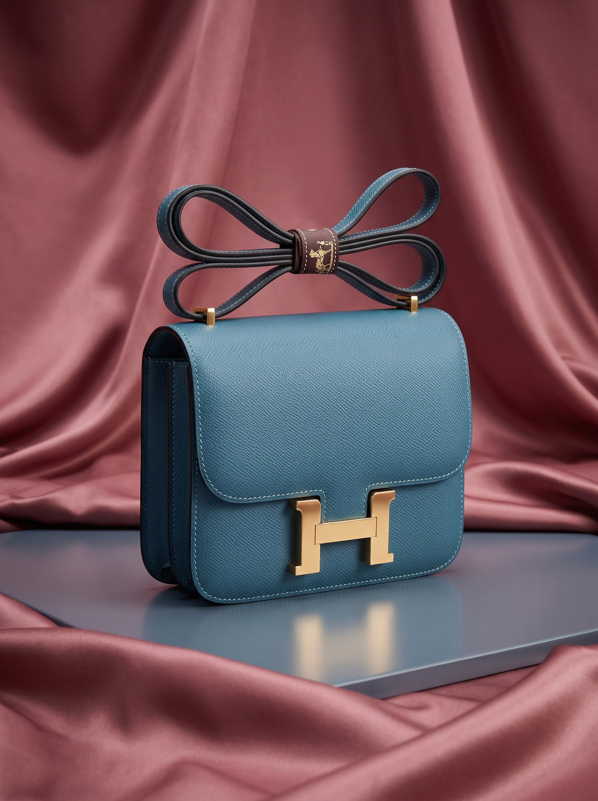 Hermès Constance 18 Bleu Orage Epsom Leather Bag