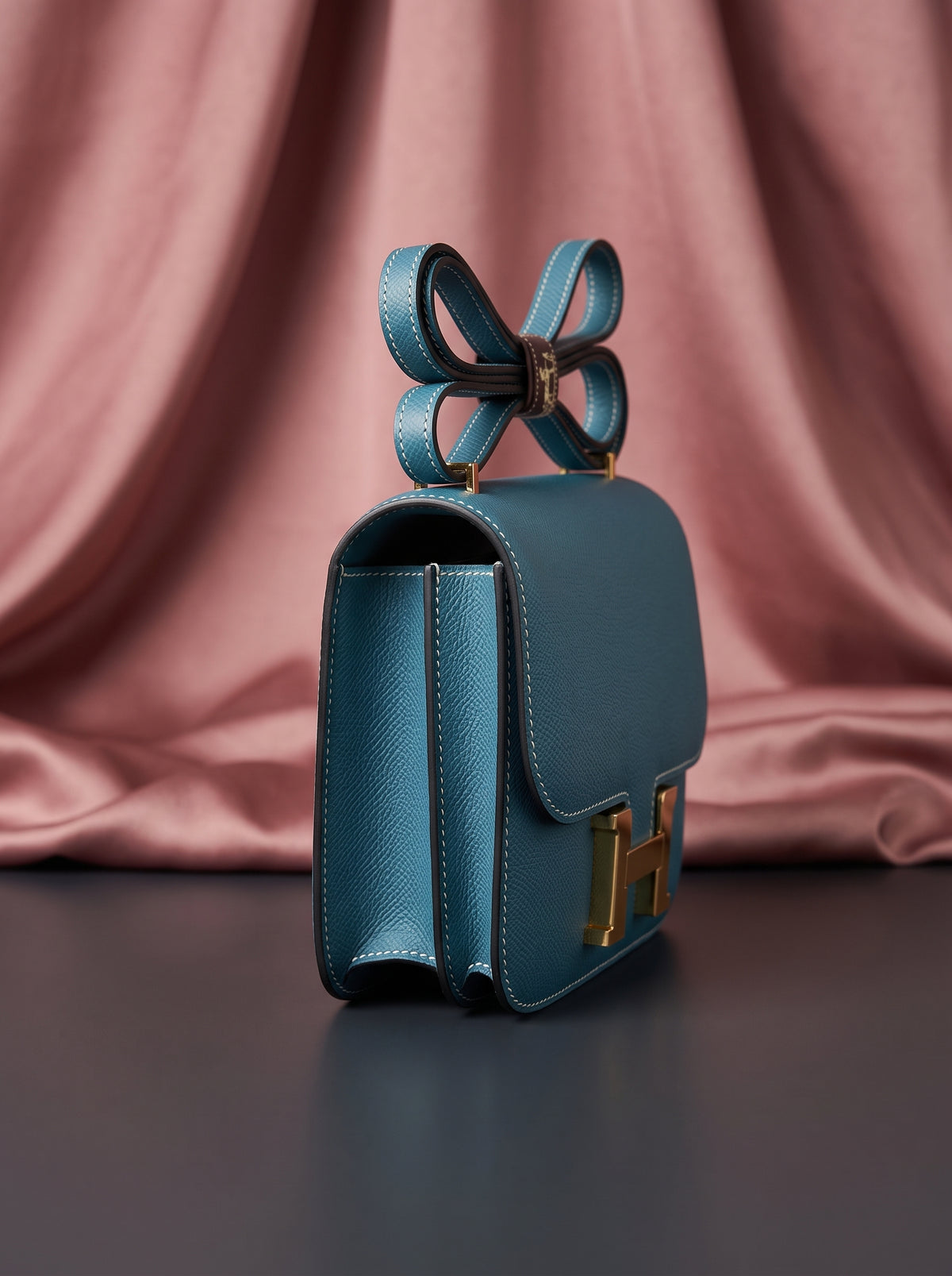 Hermès Constance 18 Bleu Orage Epsom Leather Bag