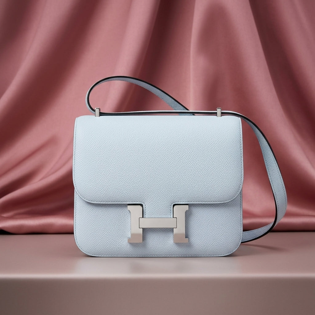 Hermès Constance 18 Bleu Brume Epsom Leather Bag