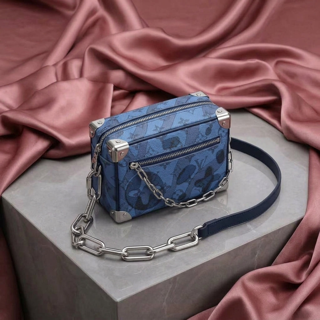 LOUIS VUITTON Soft Trunk Shoulder Bag in Blue