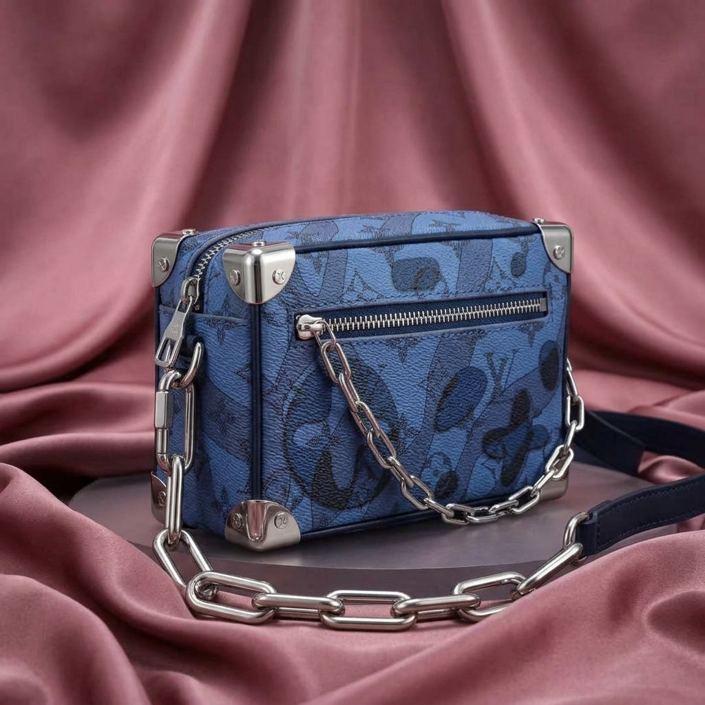 LOUIS VUITTON Soft Trunk Shoulder Bag in Blue