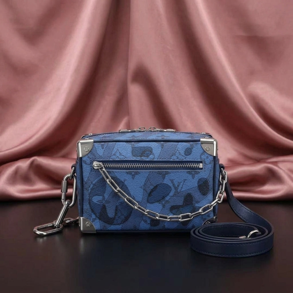 LOUIS VUITTON Soft Trunk Shoulder Bag in Blue