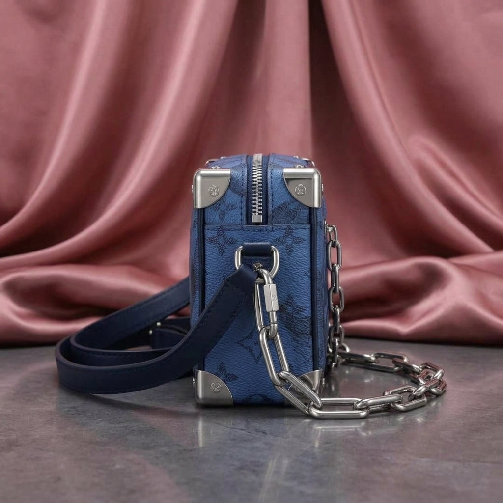LOUIS VUITTON Soft Trunk Shoulder Bag in Blue