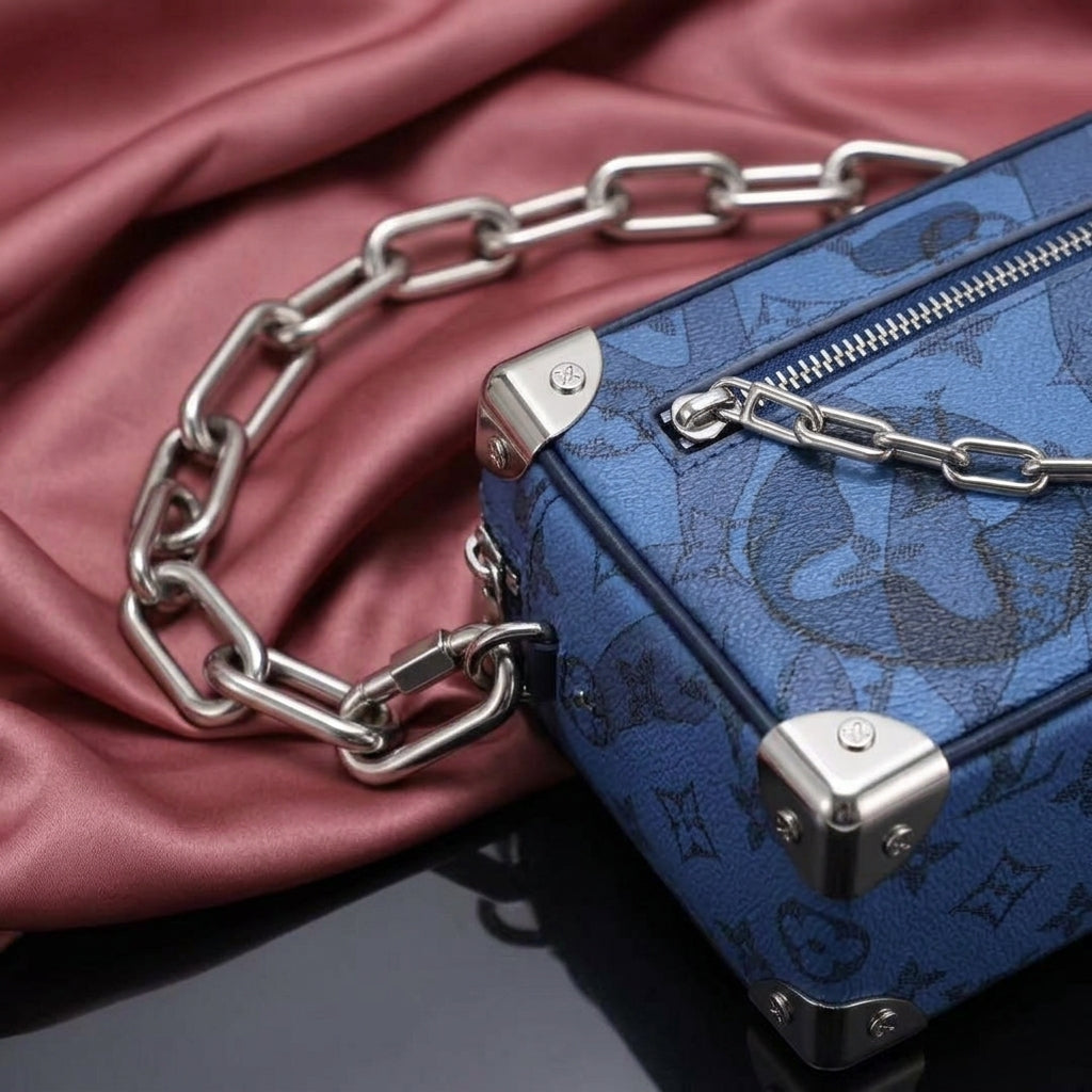LOUIS VUITTON Soft Trunk Shoulder Bag in Blue