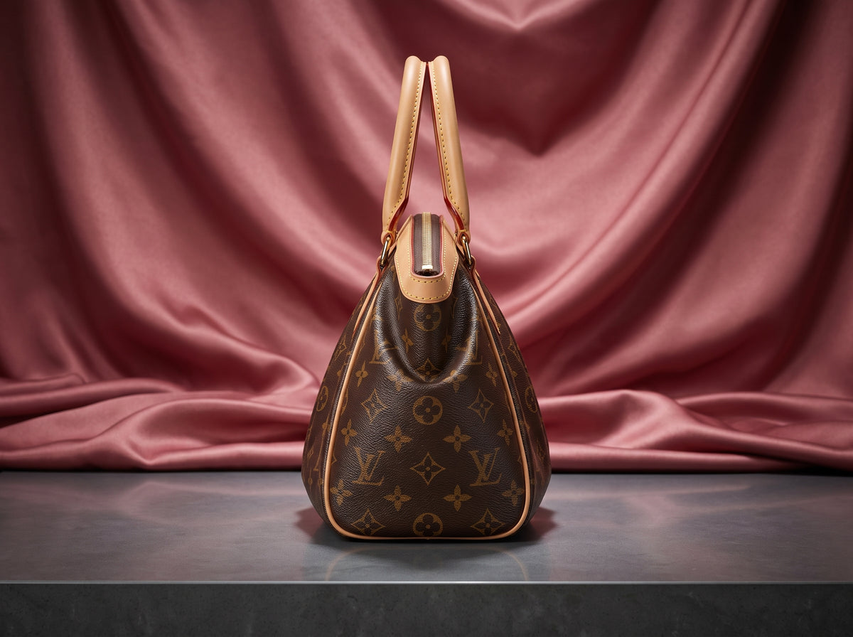 LOUIS VUITTON Canvas Pleated Tivoli Satchel Bag