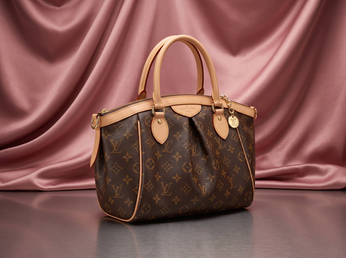 LOUIS VUITTON Canvas Pleated Tivoli Satchel Bag