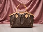 LOUIS VUITTON Canvas Pleated Tivoli Satchel Bag