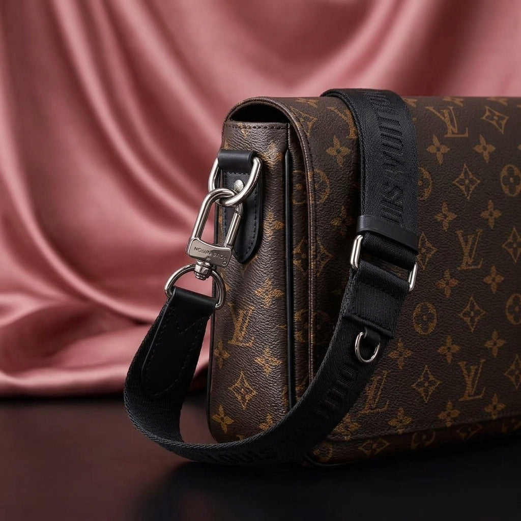 LOUIS VUITTON Canvas Messenger Bag – Men's Crossbody Bag with Adjustable Strap