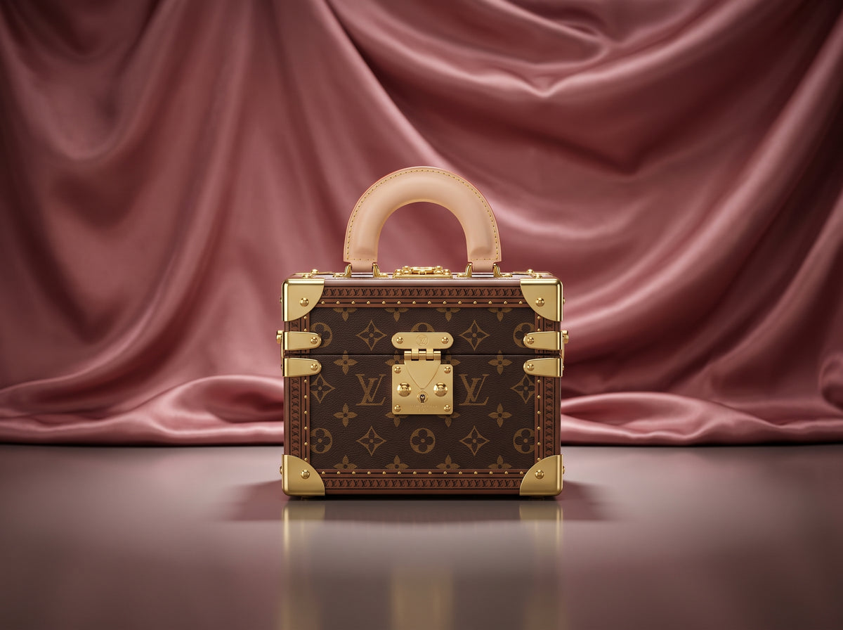 LOUIS VUITTON Canvas Petite Malle Trunk Bag