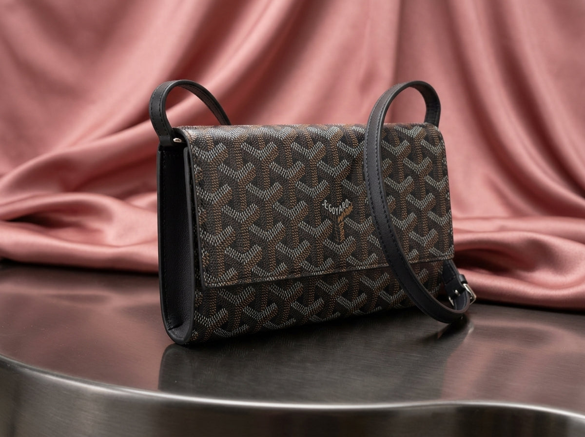 GOYARD Heritage Chevron Wallet-on-Chain Crossbody
