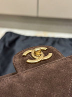 Chanel Medium Flap Bag | Brown Quilted Suede with Gold Chain – LisaLuxuryHub