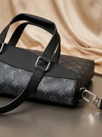 LOUIS VUITTON  Structured Monogram-Print Briefcase Tote — Black