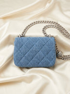 Chanel  | Blue Quilted Denim & Lace with Silver Chain – LisaLuxuryhub
