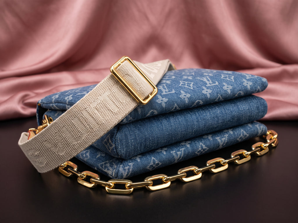 LOUIS VUITTON Blue Denim Shoulder Bag