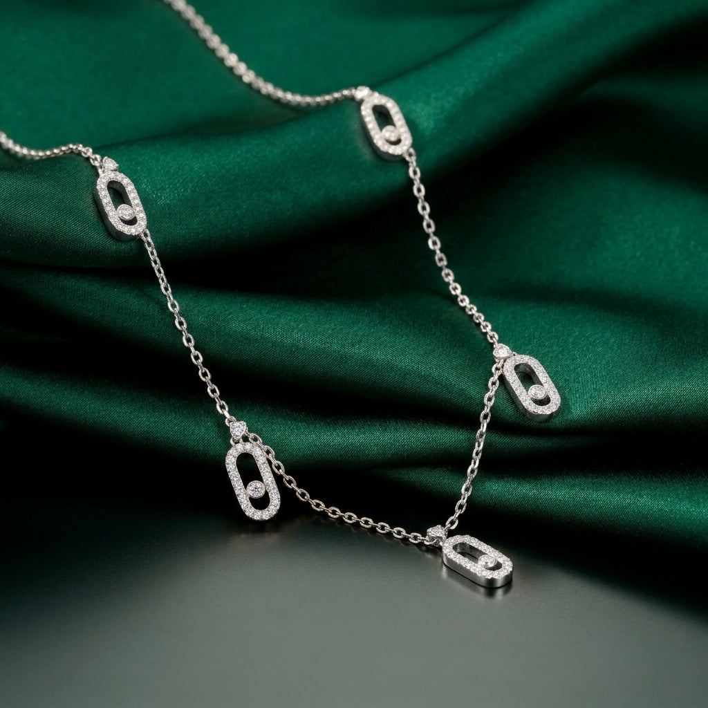 Sterling Silver Diamond-Cut Link Necklace