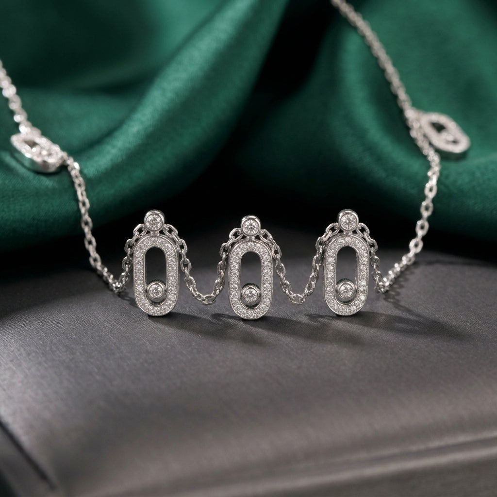 Sterling Silver Diamond-Cut Link Necklace