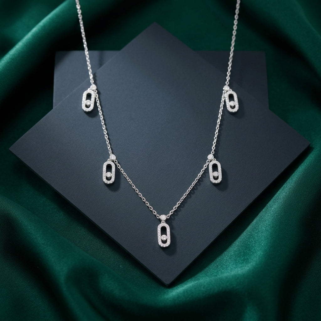 Sterling Silver Diamond-Cut Link Necklace