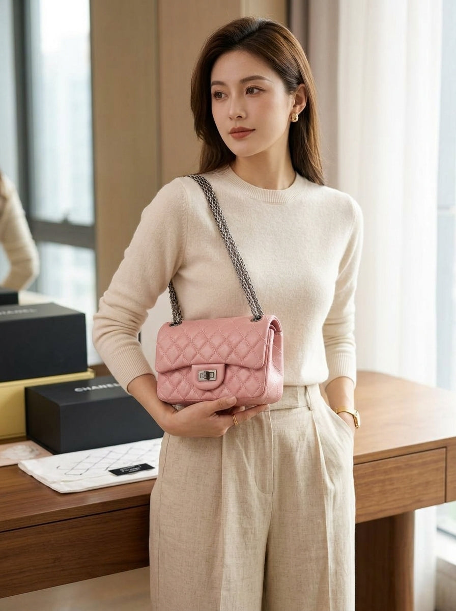 Chanel 2.55 Reissue Flap Bag | Pink Quilted Leather with Gunmetal Hardware – LisaLuxuryHub