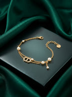 Dior Saint Dior Pearl Chain Bracelet