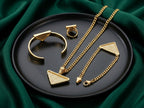 Prada Gold-Tone Crystal Pavé Triangle Jewelry Set – 4 Pieces