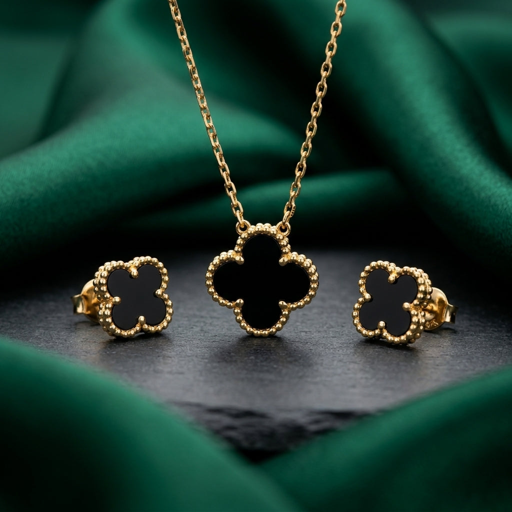 Van Cleef &amp; Arpels Vintage Alhambra Black Onyx Set