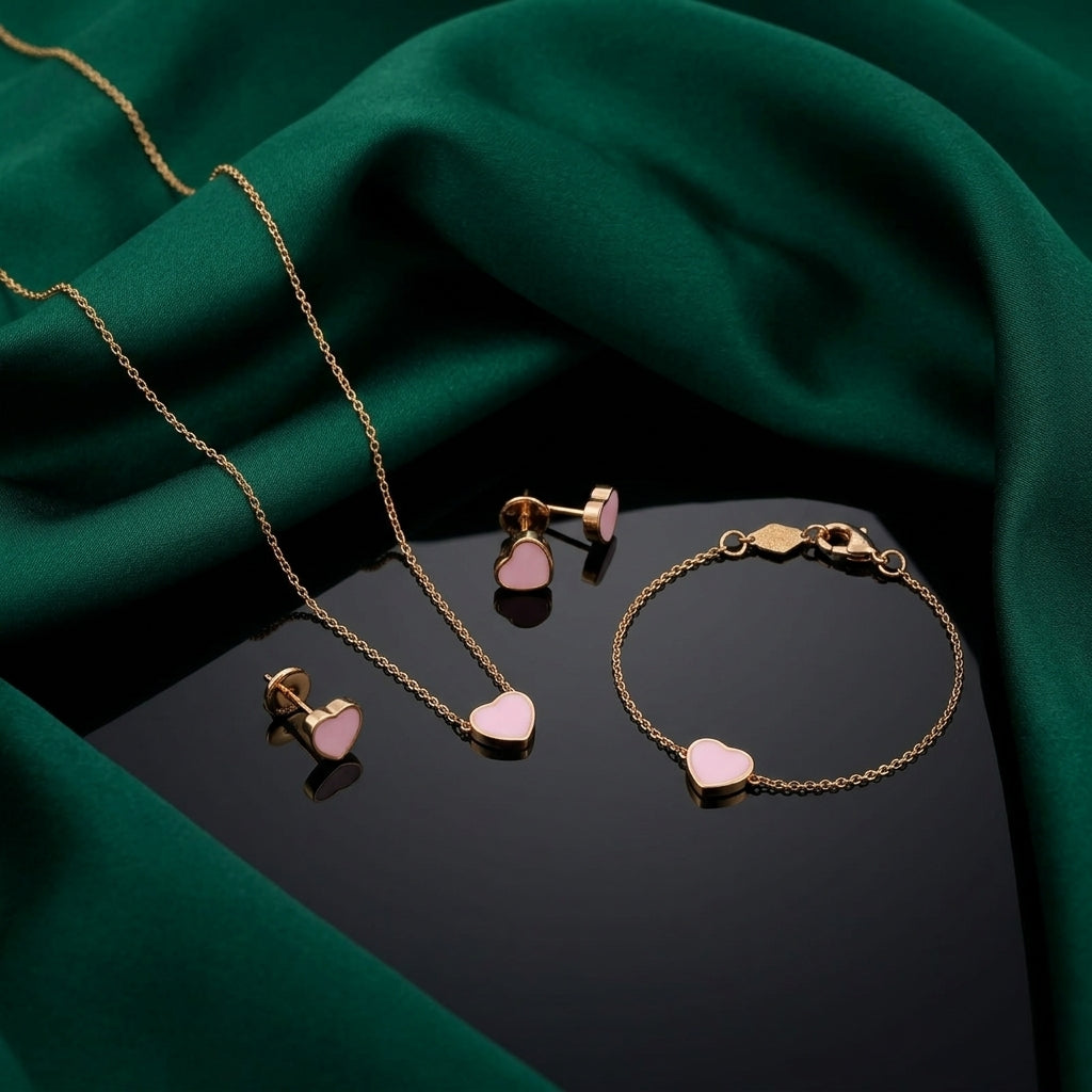 Chopard Happy Hearts Pink Enamel Jewelry Set