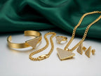 Prada Gold-Tone Crystal Pavé Triangle Jewelry Set – 4 Pieces
