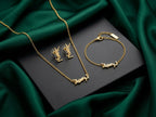 LV Gold-Tone Interlocking Monogram Jewelry Set – 3 Pieces