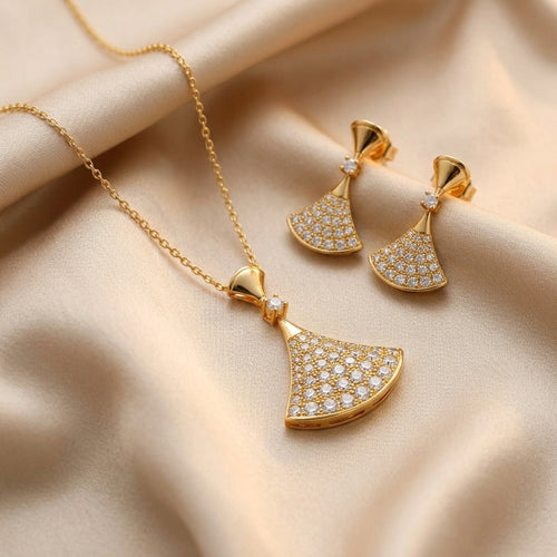 Bvlgari Divas' Dream Pavé Fan Necklace &amp; Earrings Set