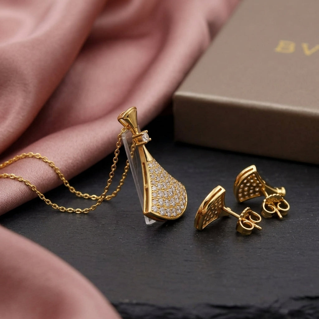 Bvlgari Divas' Dream Pavé Fan Necklace &amp; Earrings Set