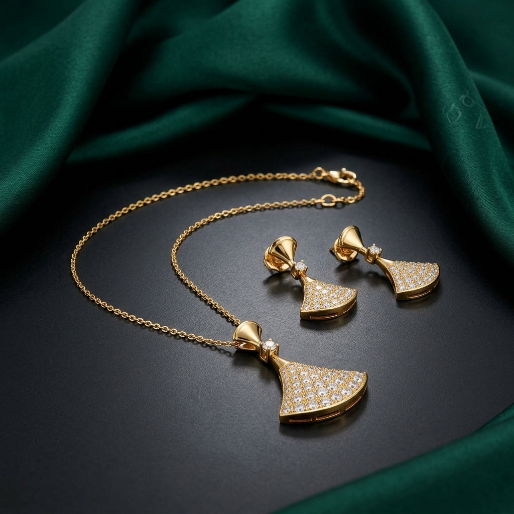 Bvlgari Divas' Dream Pavé Fan Necklace &amp; Earrings Set