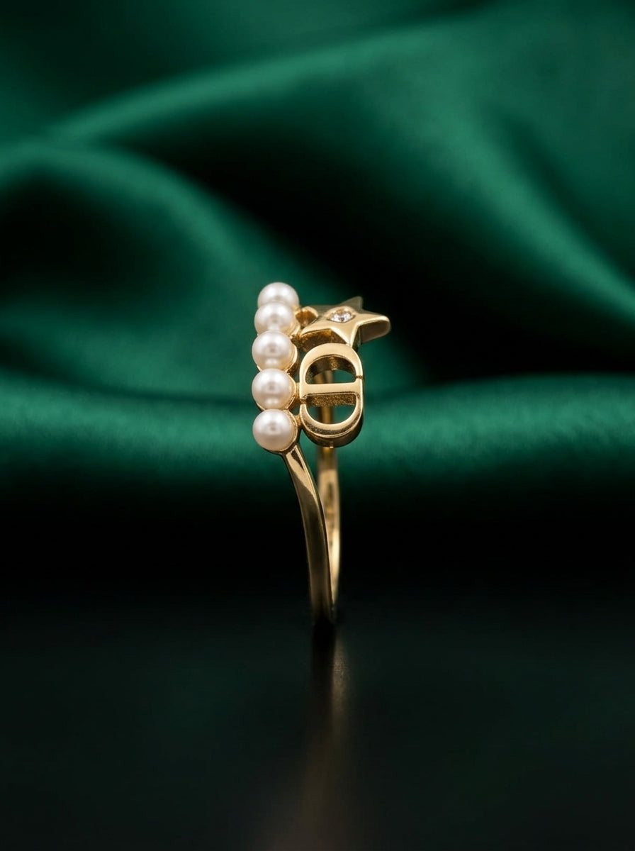 Dior Saint Dior Pearl &amp; Star Ring