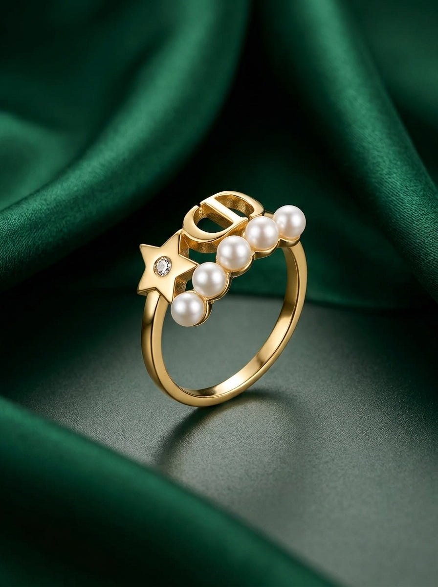 Dior Saint Dior Pearl &amp; Star Ring