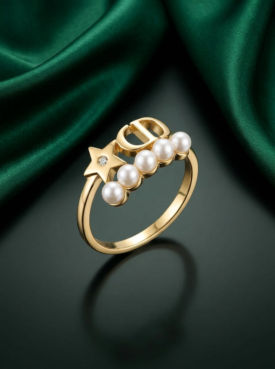 Dior Saint Dior Pearl &amp; Star Ring