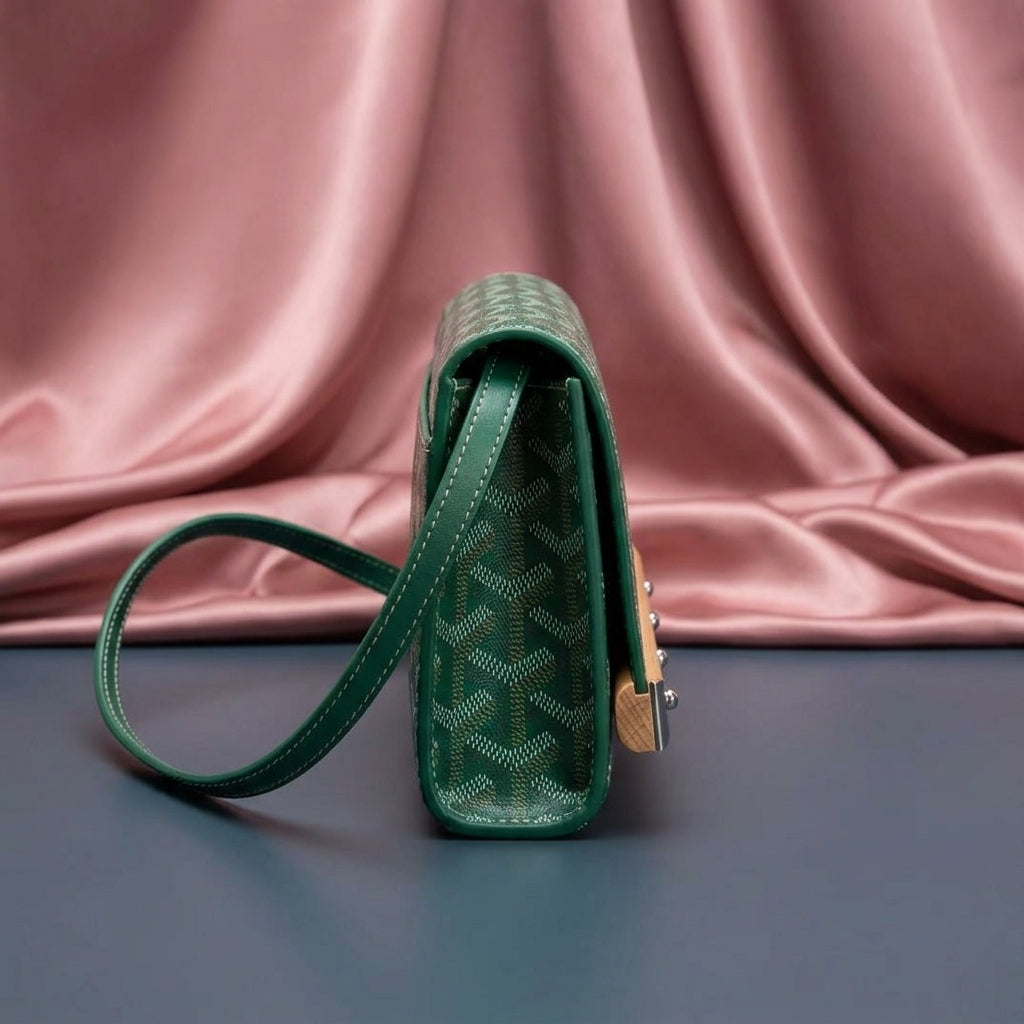 GOYARD Chevron Wood-Clasp Clutch — Crossbody Wallet Bag