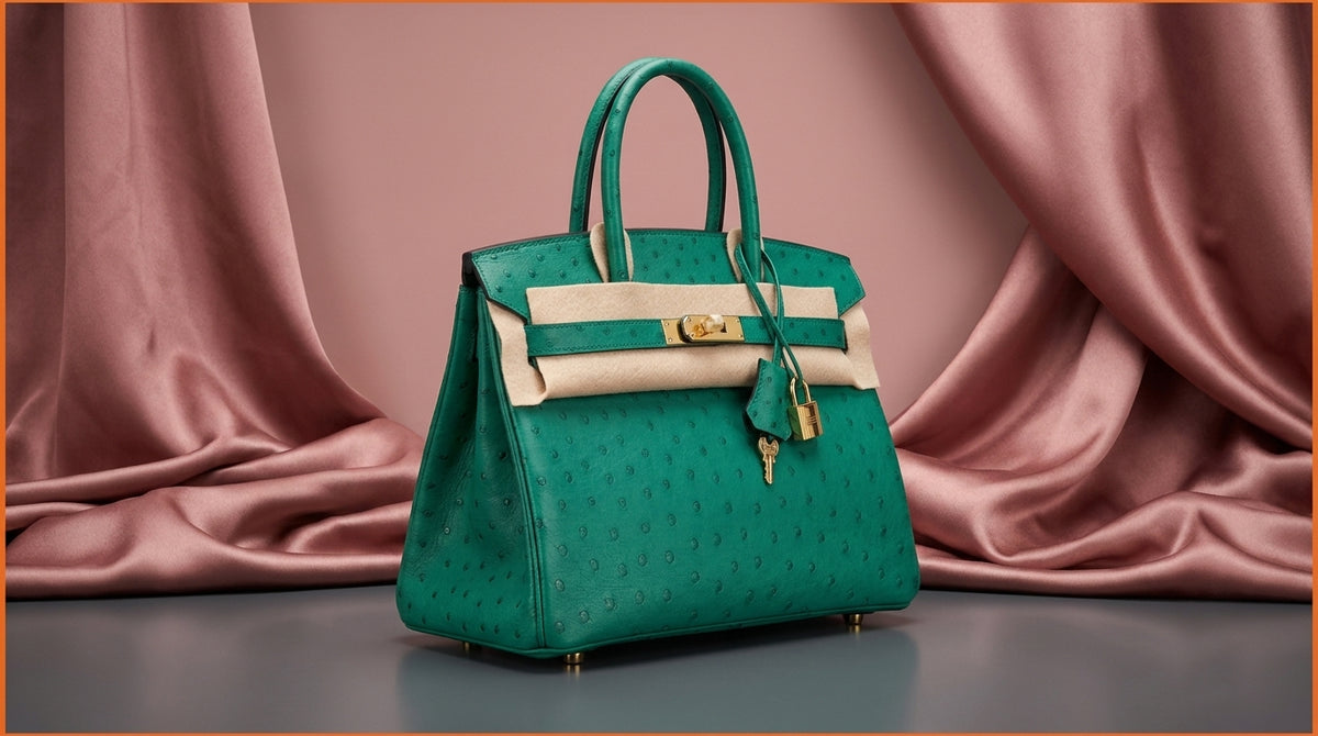 Hermès Birkin 25 Emerald Green Ostrich Leather with Gold Hardware